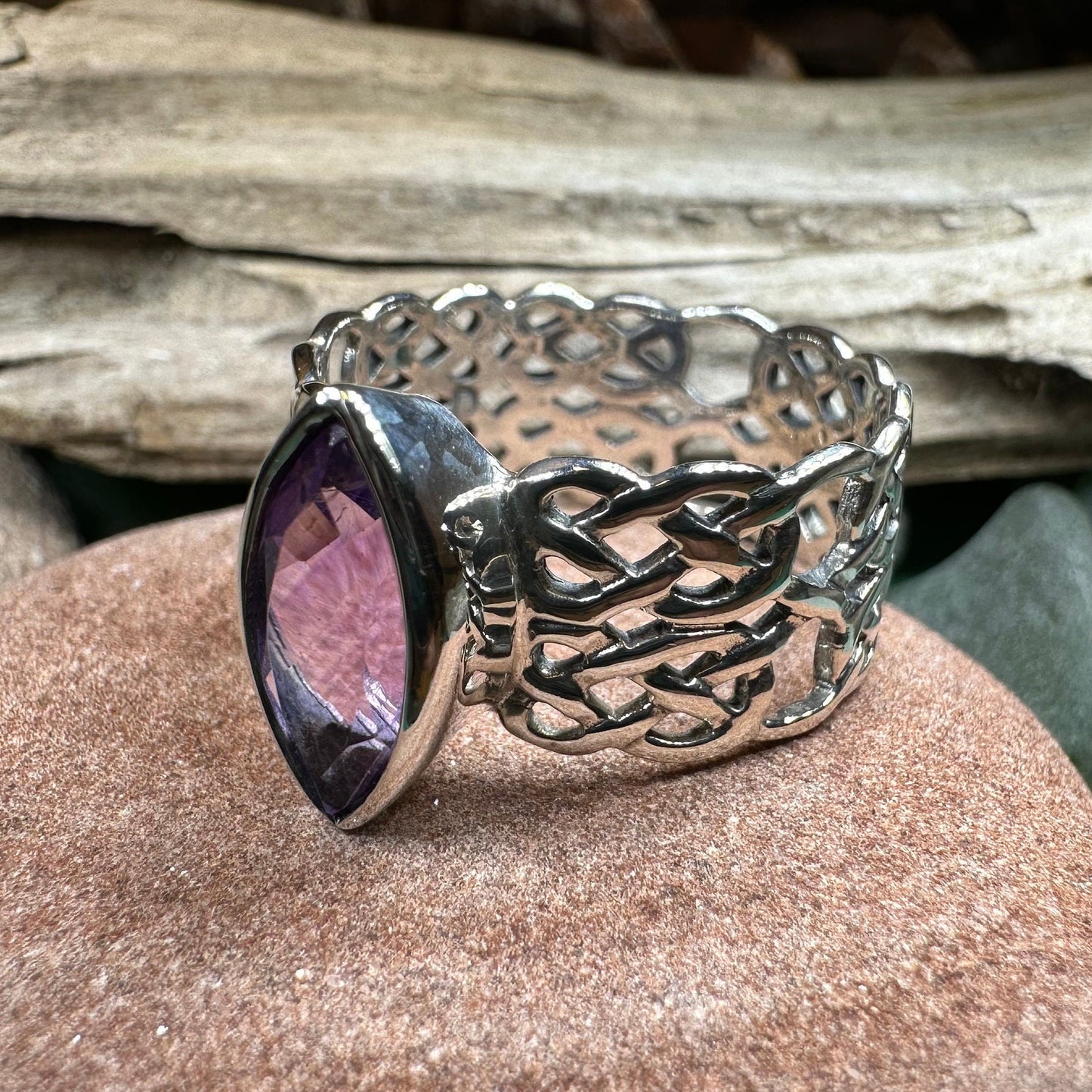 Celtic Knot Ring, Celtic Jewelry, Irish Jewelry, Amethyst Ring, Ireland Ring, Irish Dance Gift, Anniversary Gift, Bridal Ring, Promise Ring