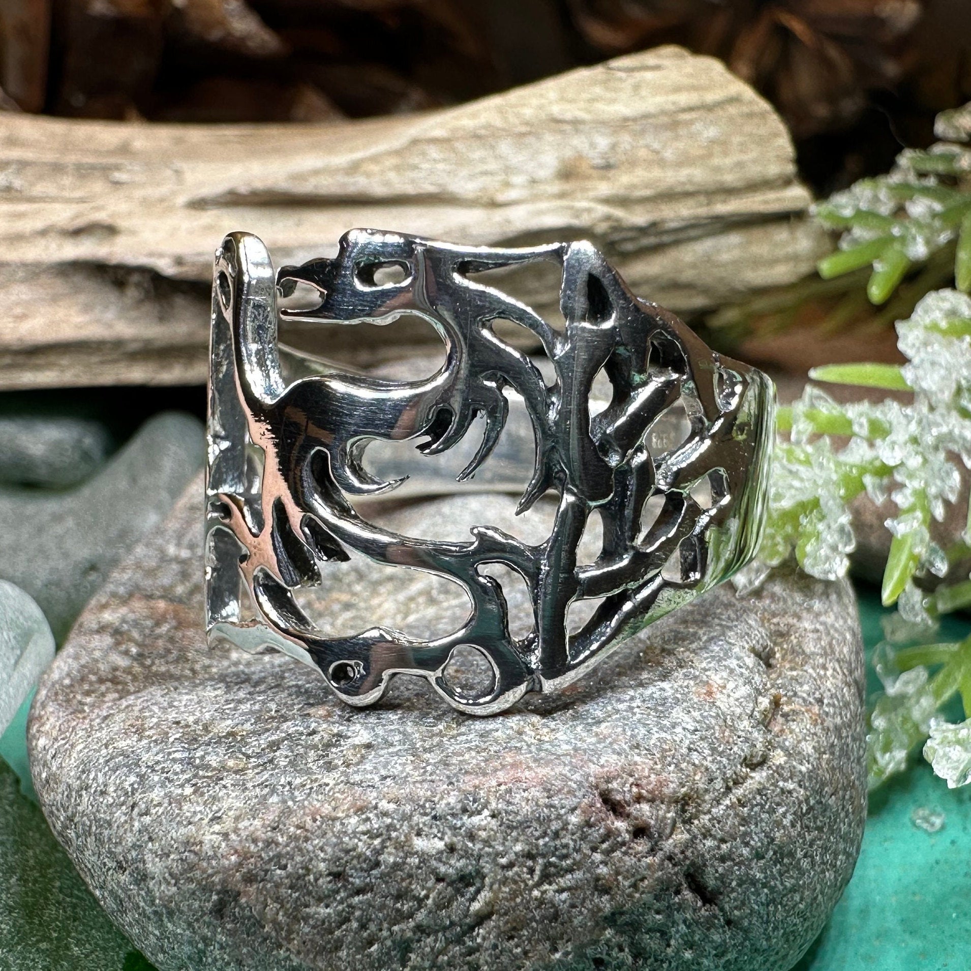 Celtic Phoenix Ring, Celtic Ring, Norse Ring, Silver Boho Ring, Irish Ring, Irish Dance Gift, Anniversary Gift, Ireland Ring, Wiccan Ring
