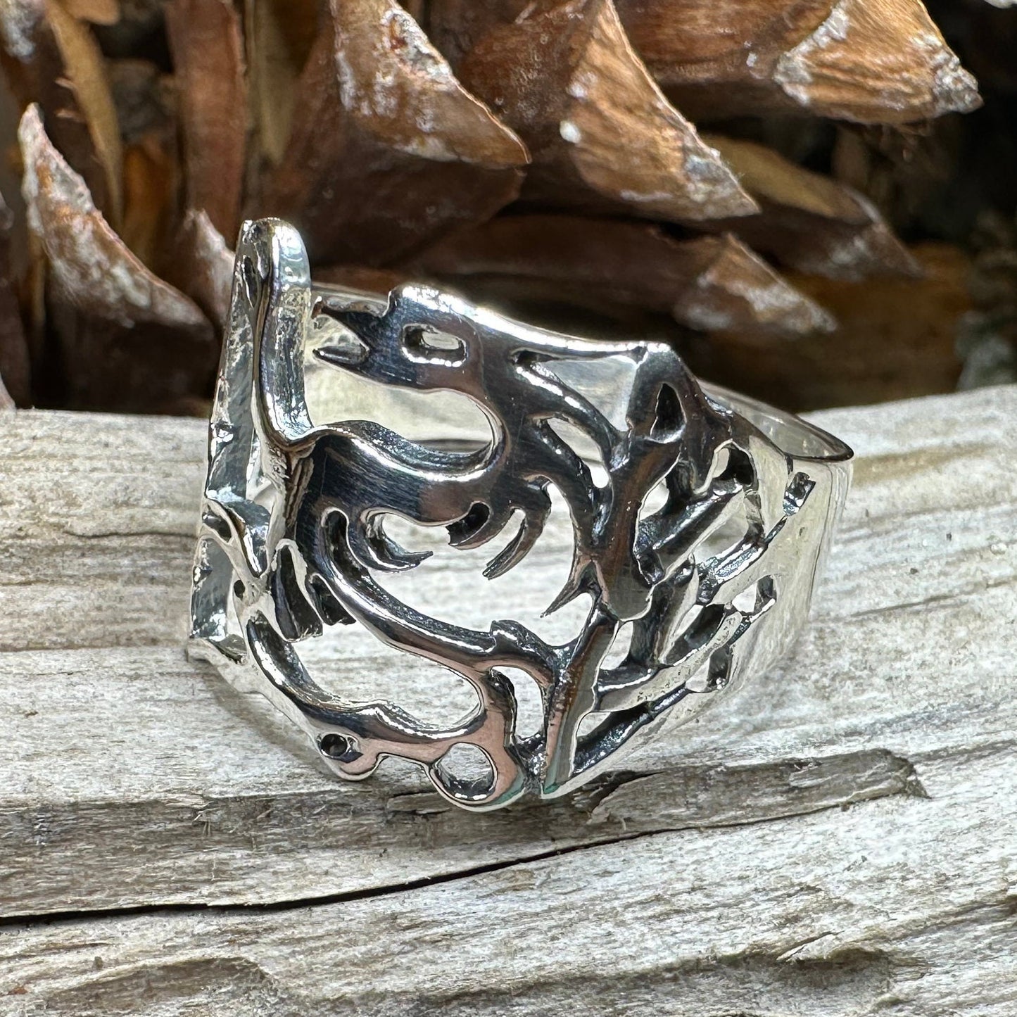 Celtic Phoenix Ring, Celtic Ring, Norse Ring, Silver Boho Ring, Irish Ring, Irish Dance Gift, Anniversary Gift, Ireland Ring, Wiccan Ring