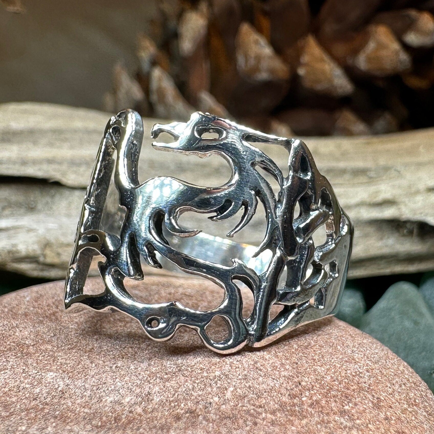 Celtic Phoenix Ring, Celtic Ring, Norse Ring, Silver Boho Ring, Irish Ring, Irish Dance Gift, Anniversary Gift, Ireland Ring, Wiccan Ring