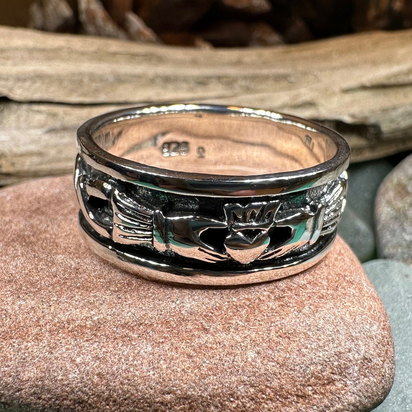 Celtic Ring, Irish Wedding Ring, Ireland Ring, Claddagh Ring, Irish Ring, Promise Ring, Anniversary Gift, Silver Wedding Band, Ireland Gift