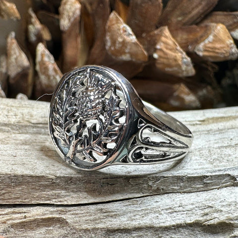 Load image into Gallery viewer, Thistle Ring, Celtic Jewelry, Scotland Jewelry, Flower Jewelry, Scottish Jewelry, Nature Ring, Silver Thistle Jewelry, Mom Gift, Wife Gift
