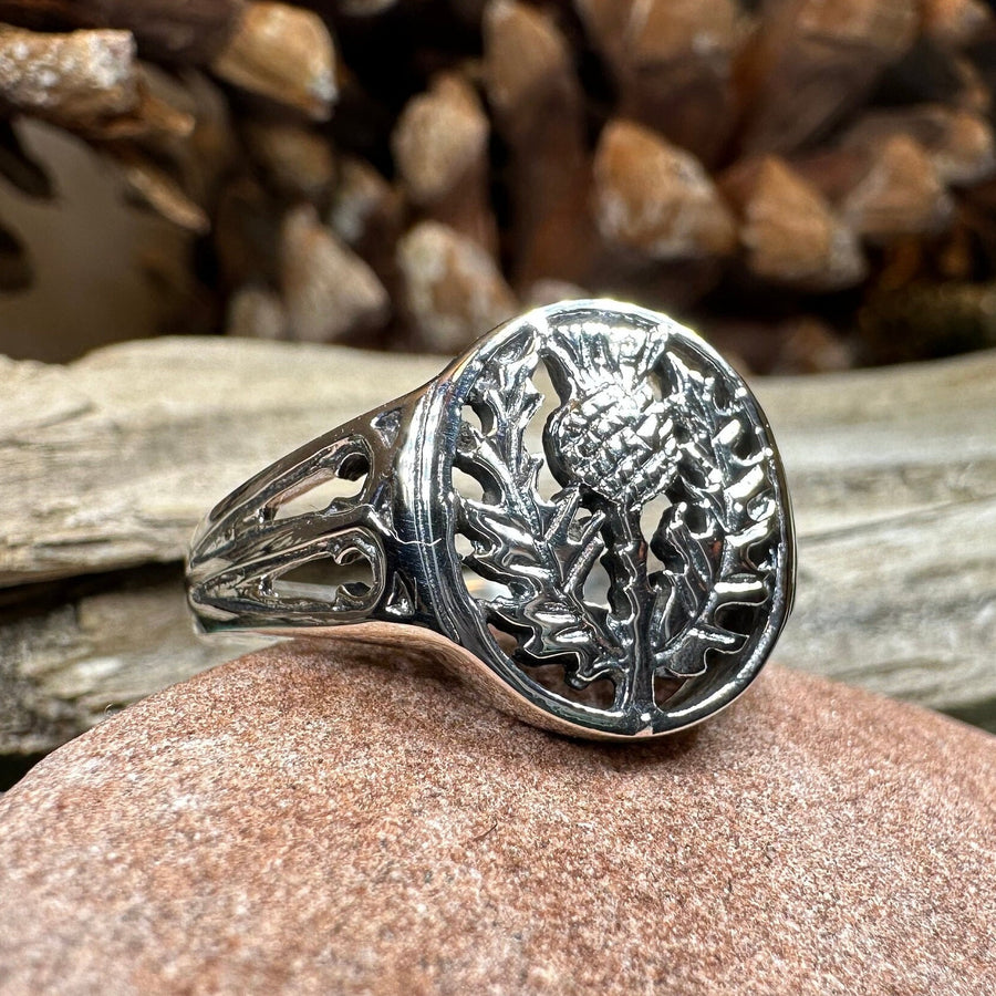 Thistle Ring, Celtic Jewelry, Scotland Jewelry, Flower Jewelry, Scottish Jewelry, Nature Ring, Silver Thistle Jewelry, Mom Gift, Wife Gift