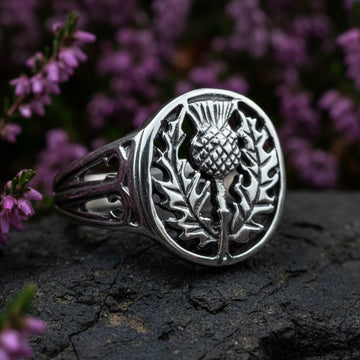 Heatherglen Thistle Signet Ring in sterling silver