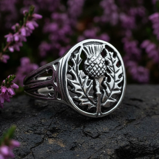 Thistle Ring, Celtic Jewelry, Scotland Jewelry, Flower Jewelry, Scottish Jewelry, Nature Ring, Silver Thistle Jewelry, Mom Gift, Wife Gift