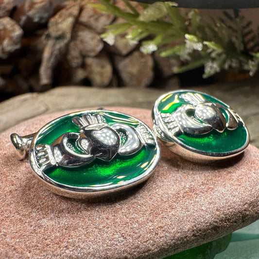 Claddagh Cuff Links, Irish Jewelry, Mens Celtic Jewelry, Silver Gift for Him, Dad Gift, Groom Gift, Dad Gift, Graduation Gift, Brother Gift