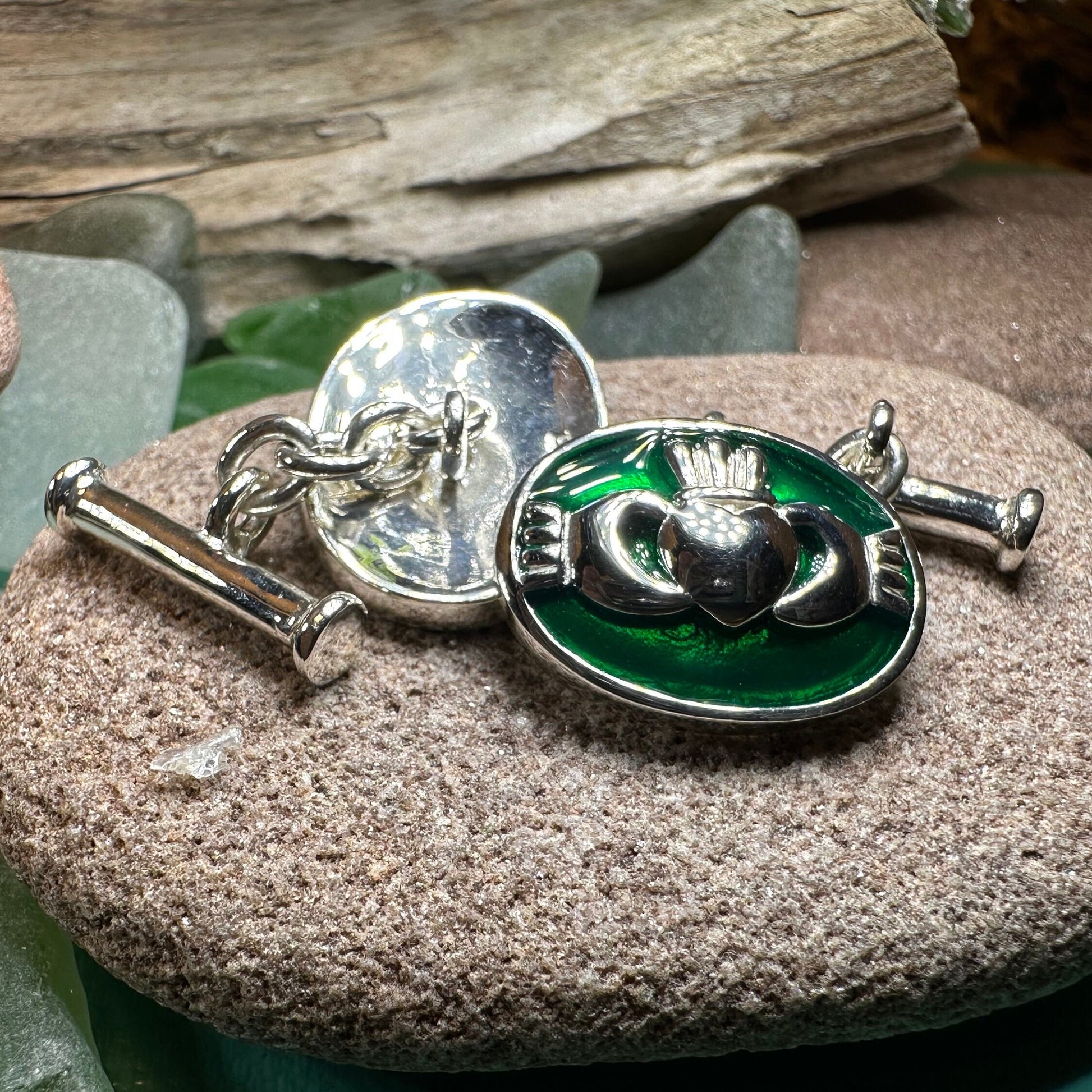 Claddagh Cuff Links, Irish Jewelry, Mens Celtic Jewelry, Silver Gift for Him, Dad Gift, Groom Gift, Dad Gift, Graduation Gift, Brother Gift