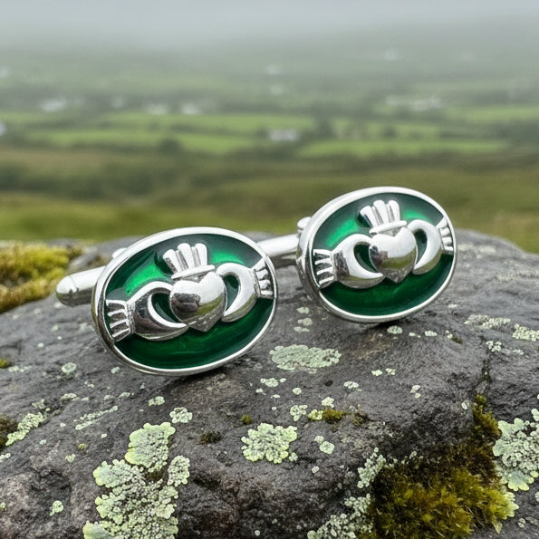Claddagh Cuff Links, Irish Jewelry, Mens Celtic Jewelry, Silver Gift for Him, Dad Gift, Groom Gift, Dad Gift, Graduation Gift, Brother Gift