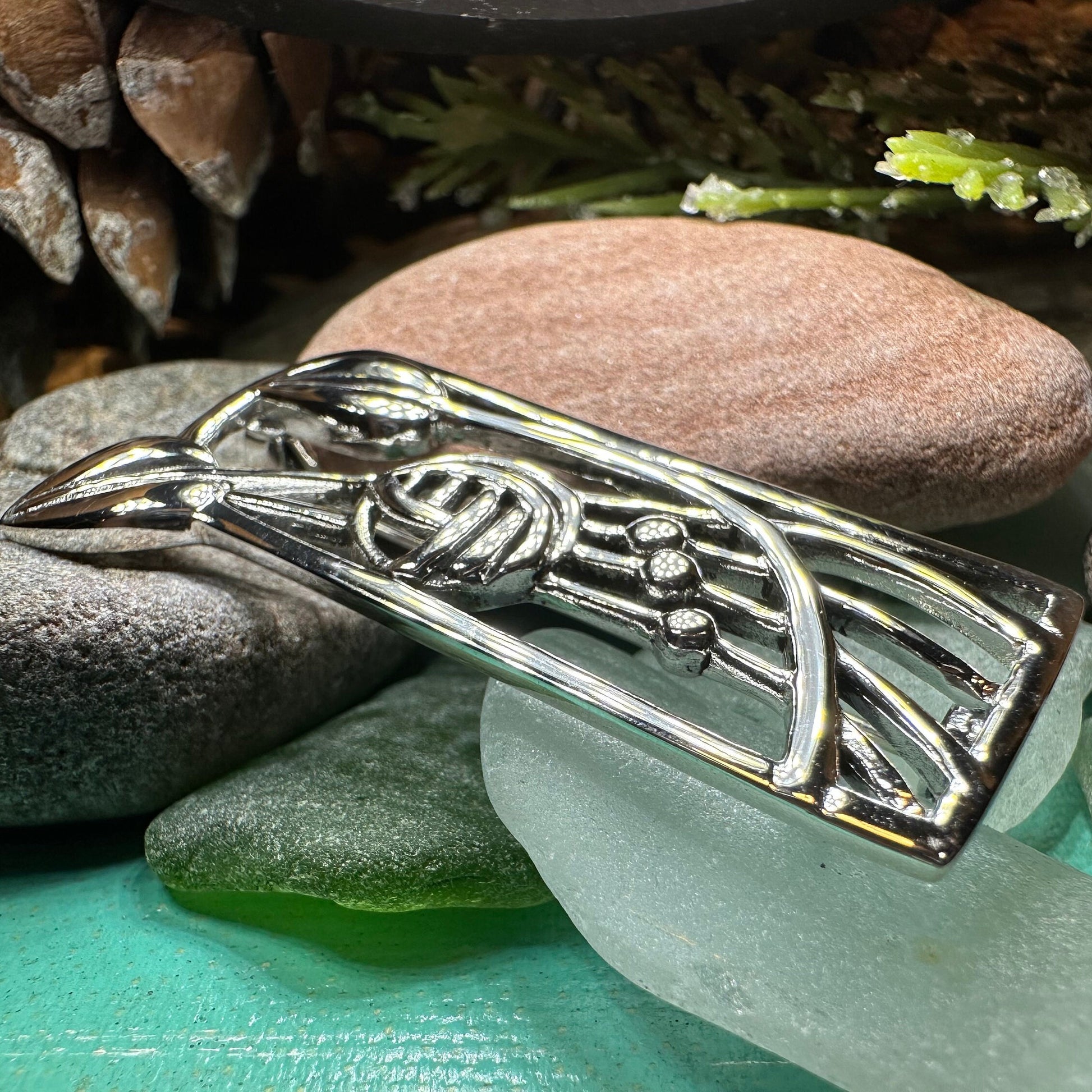 Mackintosh Roses Brooch, Scotland Jewelry, Mackintosh Jewelry, Celtic Pin, Scarf Pin, Scottish Silver Brooch, Mom Gift, Graduation Gift