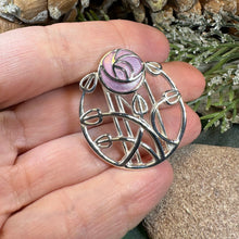 Load image into Gallery viewer, Mackintosh Roses Brooch, Scotland Jewelry, Mackintosh Jewelry, Celtic Pin, Scarf Pin, Scottish Silver Brooch, Mom Gift, Graduation Gift
