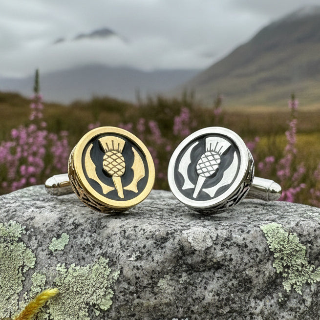 Thistle Cuff Links, Scotland Jewelry, Celtic Jewelry, Dad Gift, Bagpiper Gift, Groom Gift, Best Man Gift, Boyfriend Gift, Husband Gift