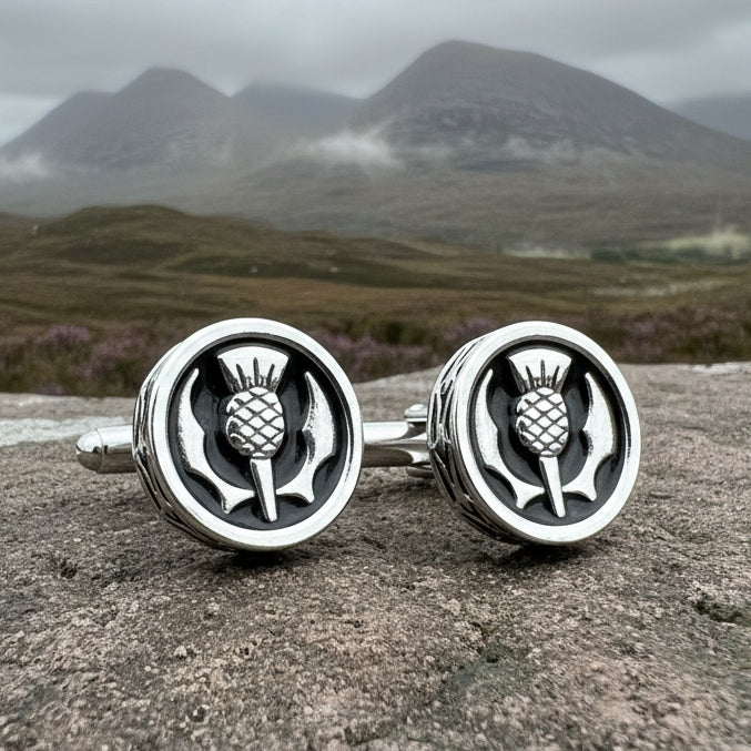 Thistle Cuff Links, Scotland Jewelry, Celtic Jewelry, Dad Gift, Bagpiper Gift, Groom Gift, Best Man Gift, Boyfriend Gift, Husband Gift