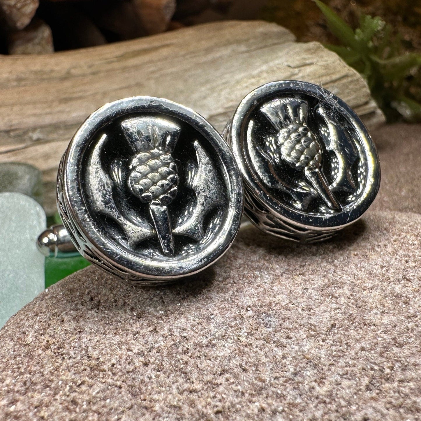 Thistle Cuff Links, Scotland Jewelry, Celtic Jewelry, Dad Gift, Bagpiper Gift, Groom Gift, Best Man Gift, Boyfriend Gift, Husband Gift