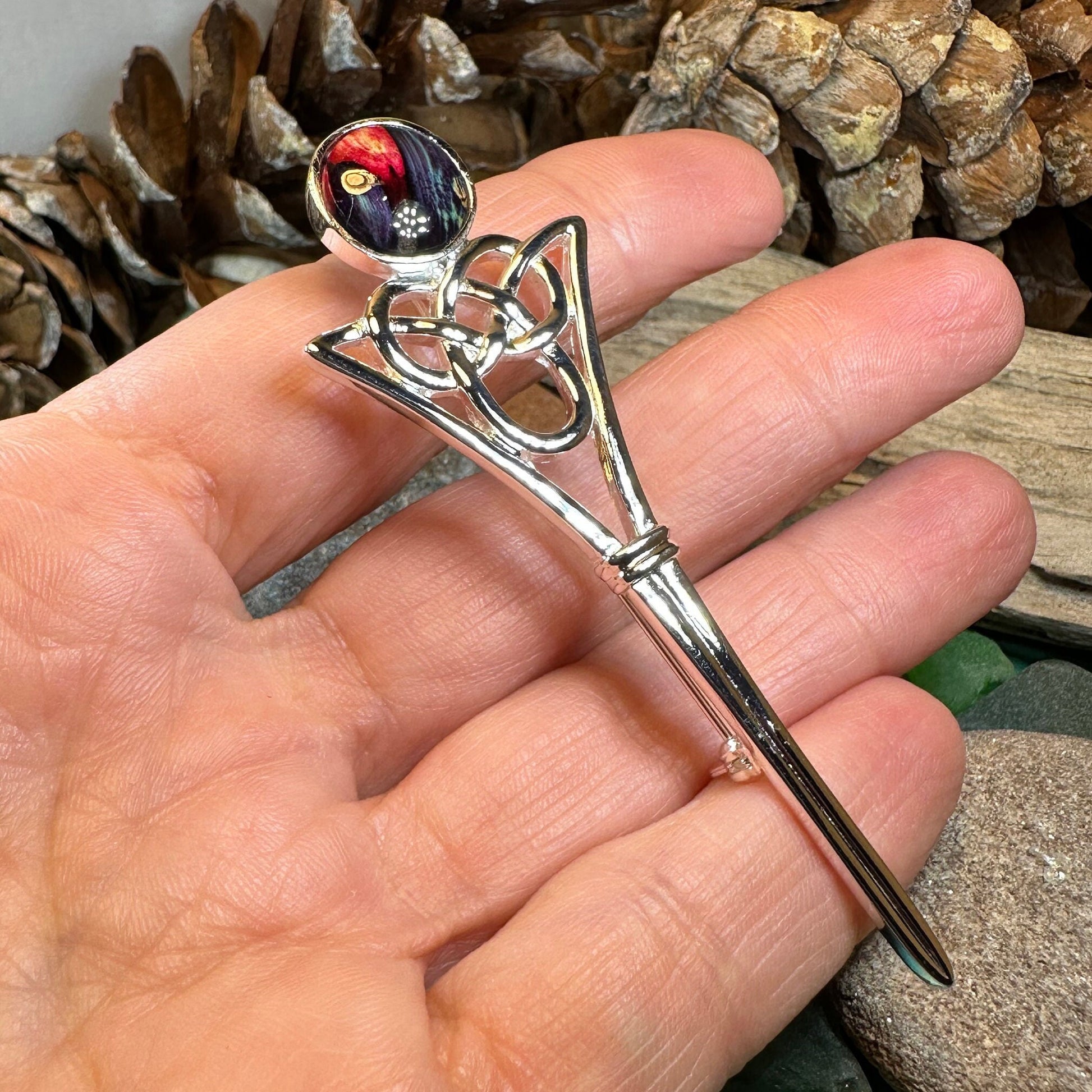 Celtic Kilt Pin, Scotland Jewelry, Scottish Brooch, Outlander Jewelry, Scottish Kilt Pin, Scotland Pin, Heathergems Pin, Pewter Celtic Pin