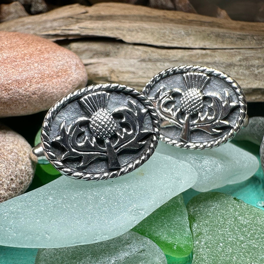 Thistle Cuff Links, Scotland Jewelry, Celtic Jewelry, Dad Gift, Bagpiper Gift, Groom Gift, Best Man Gift, Boyfriend Gift, Husband Gift