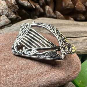 Celtic Harp Brooch, Celtic Pin, Irish Harp Jewelry, Irish Dancer Gift, Celtic Harp, Irish Gift, Mom Gift, Saint Patrick's Day, Wife Gift