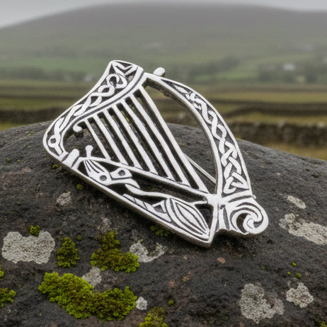 Celtic Harp Brooch, Celtic Pin, Irish Harp Jewelry, Irish Dancer Gift, Celtic Harp, Irish Gift, Mom Gift, Saint Patrick's Day, Wife Gift