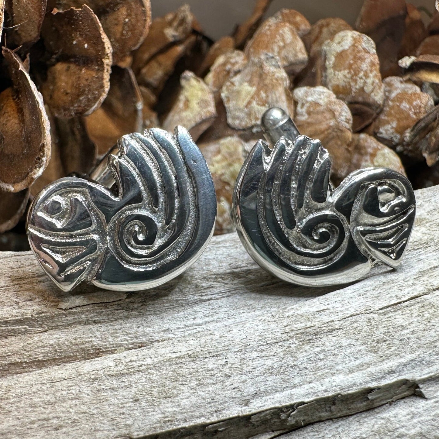Puffin Cuff Links, Scotland Jewelry, Pewter Cufflinks, Men's Celtic Jewelry, Bird Jewelry, Girlfriend Gift, Anniversary Gift, Scottish Gift