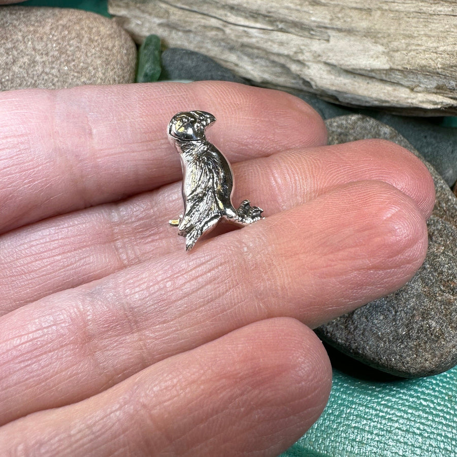 Puffin Lapel Pin, Scotland Jewelry, Bird Pin, Seashore Bird Jewelry, Cute Scatter Pin, Scottish Jewelry, Puffin Jewelry, Silver Brooch