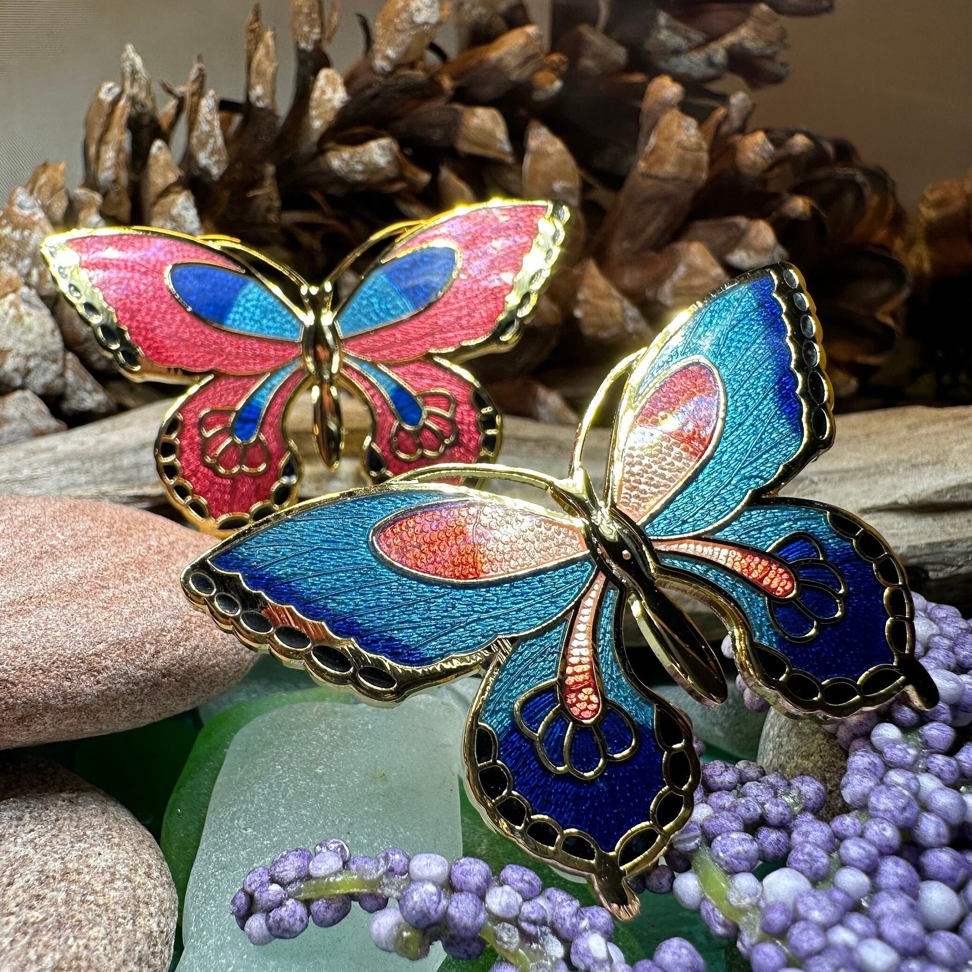 Butterfly Scarf Ring, Enamel Jewelry, Ladies Scarf Holder, Celtic Jewelry, Butterfly Jewelry, Sister Gift, Scarf Slide, Mom Gift, Wife Gift
