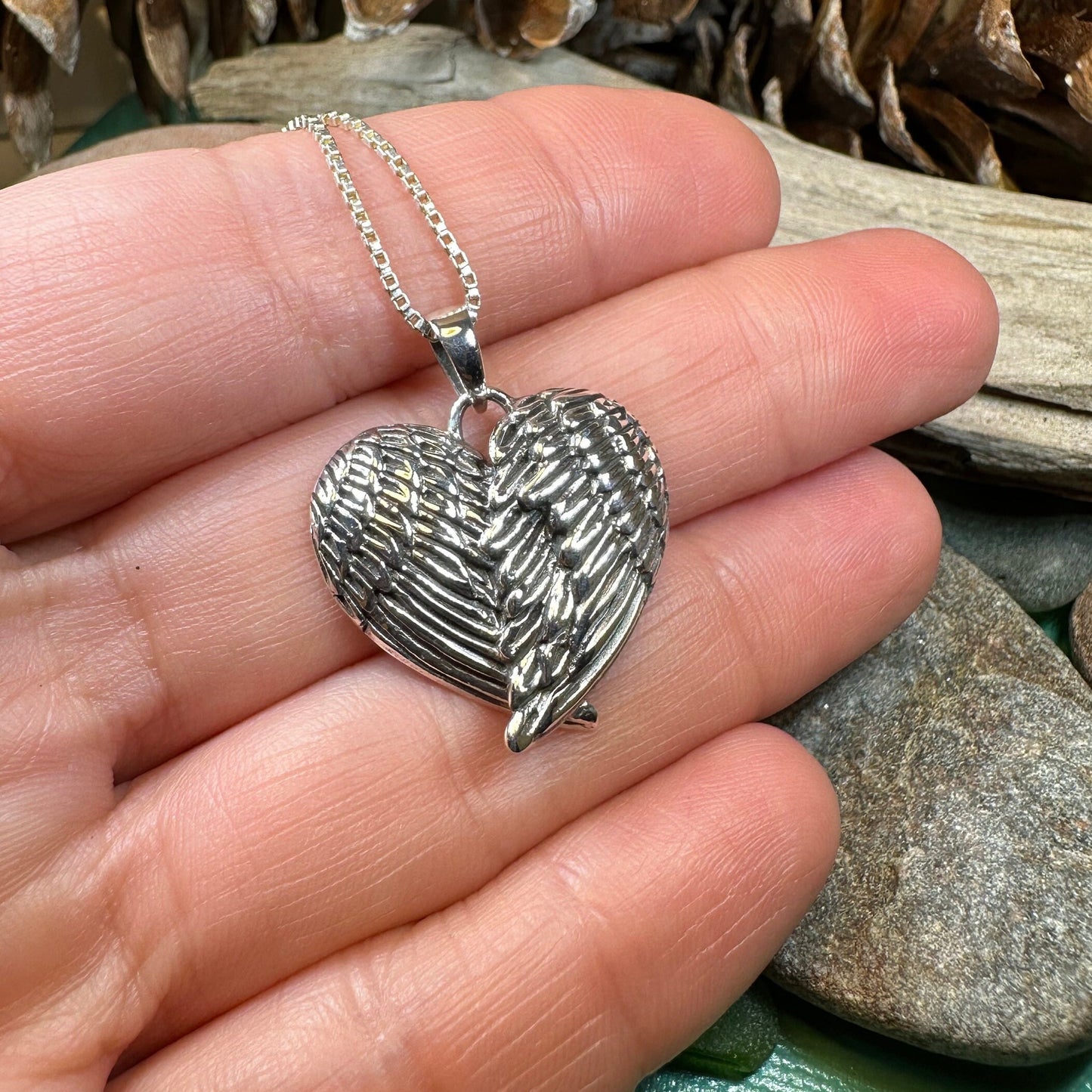 Angel Wings Necklace, Celtic Jewelry, Angel Pendant, Wings Necklace, Bridal Jewelry, Memorial Jewelry, Sweet 16 Gift, Wife Gift, Mom Gift