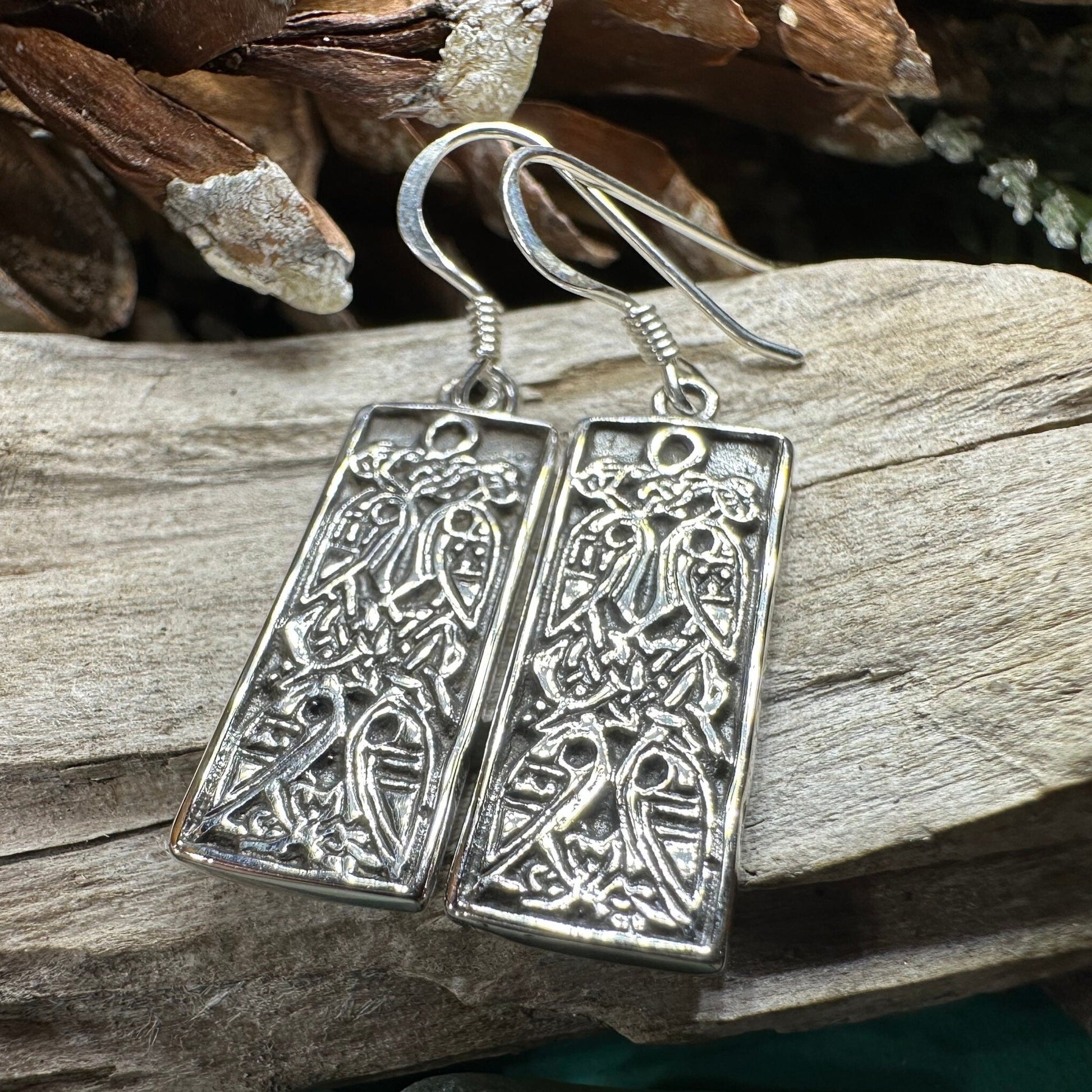 Celtic Birds Earrings, Irish Jewelry, Scottish Drop Earrings, Silver Ireland Jewelry, Anniversary Gift, Mom Gift, Wife Gift, Graduation Gift