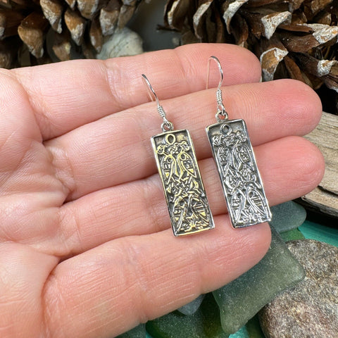 Load image into Gallery viewer, Celtic Birds Earrings, Irish Jewelry, Scottish Drop Earrings, Silver Ireland Jewelry, Anniversary Gift, Mom Gift, Wife Gift, Graduation Gift
