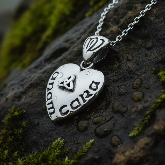 Irish Love Necklace, Gaelic Jewelry, Anam Cara Pendant, Soul Mate Pendant, Girlfriend Gift, Wife Gift, Anniversary Gift, Silver Ireland Gift
