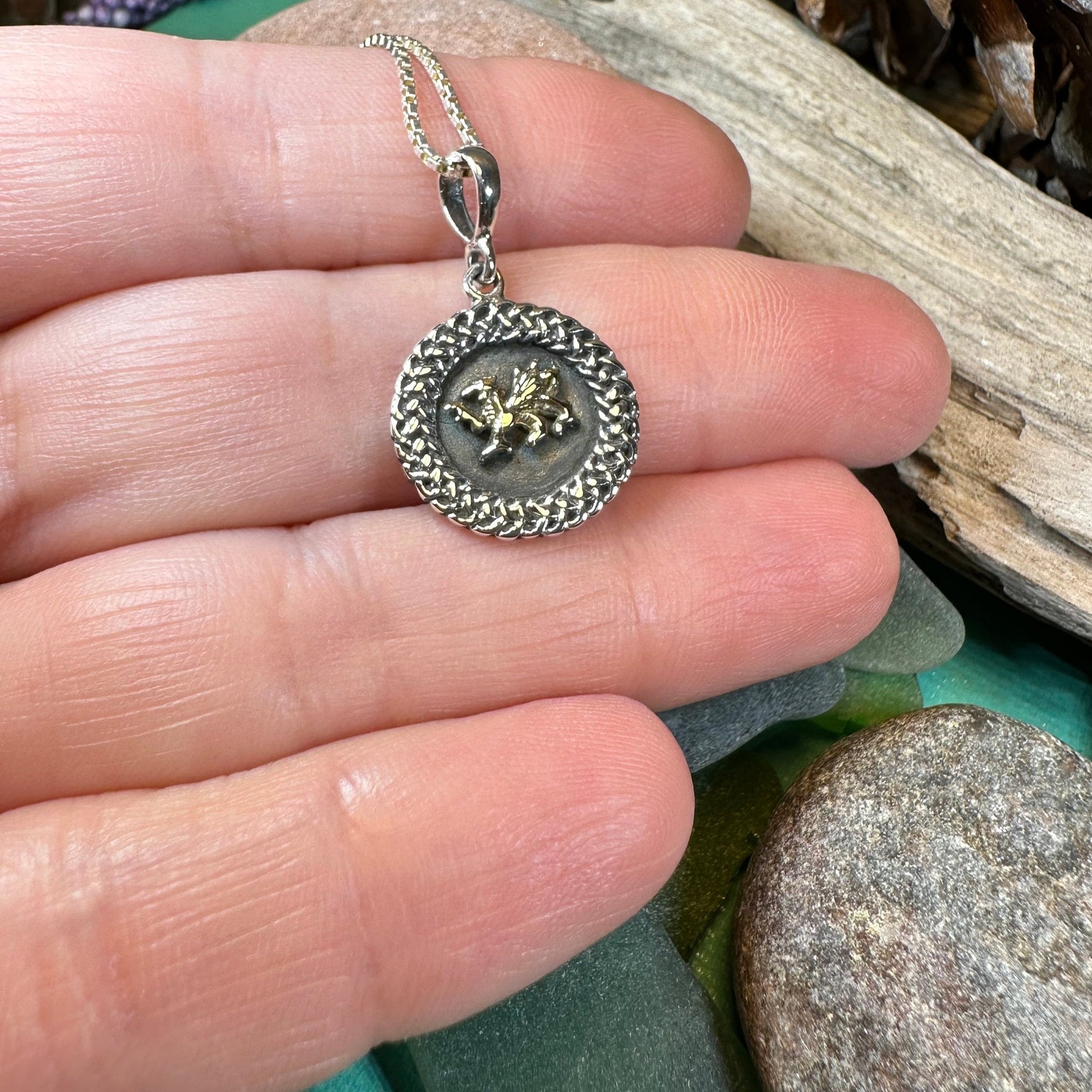 Welsh Dragon Necklace, Wales Necklace, Celtic Dragon, Celtic Jewelry, Silver Dragon, Pagan Jewelry, Wiccan Jewelry, Fantasy Jewelty