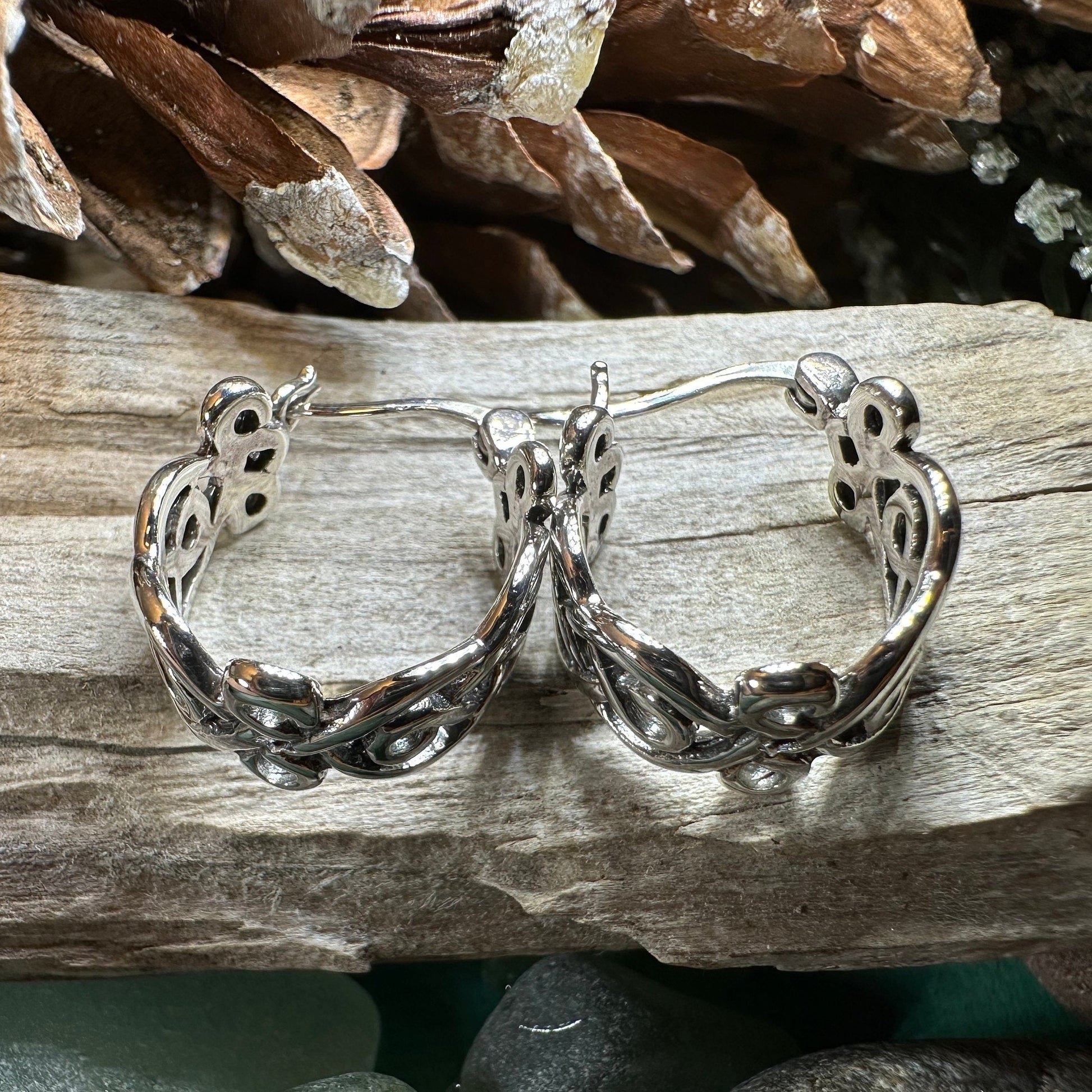 Laretta Celtic Hoop Earrings — view 2