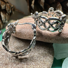 Load image into Gallery viewer, Celtic Hoop Earrings, Irish Jewelry, Scottish Earrings, Mom Gift, Hugger Hoop Earrings, Scotland Jewelry, Anniversary Gift, Graduation Gift
