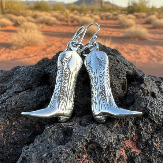 Cowboy Boot Earrings, Horseback Rider Earrings, Horse Jewelry, Equestrian Earrings, Rodeo Gift, Cowgirl Jewelry, Yellowstone Gift, Wife Gift