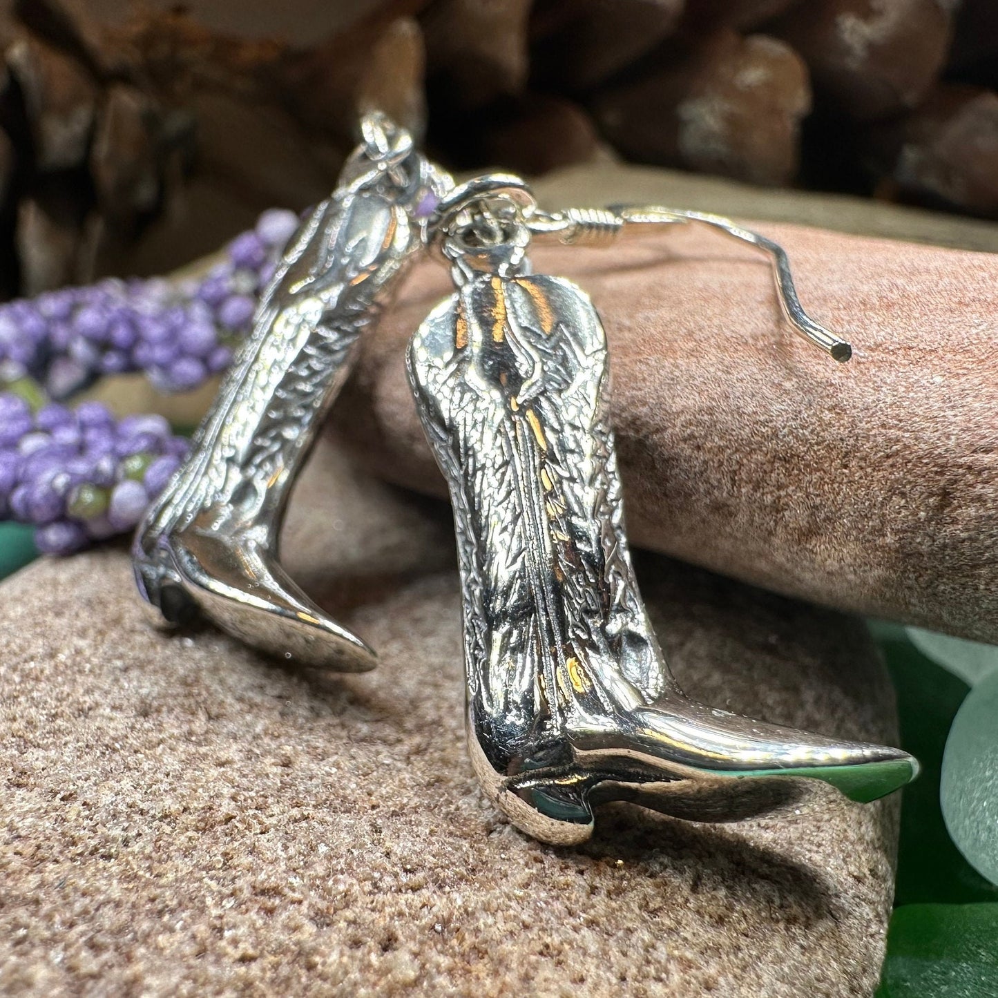 Cowboy Boot Earrings, Horseback Rider Earrings, Horse Jewelry, Equestrian Earrings, Rodeo Gift, Cowgirl Jewelry, Yellowstone Gift, Wife Gift