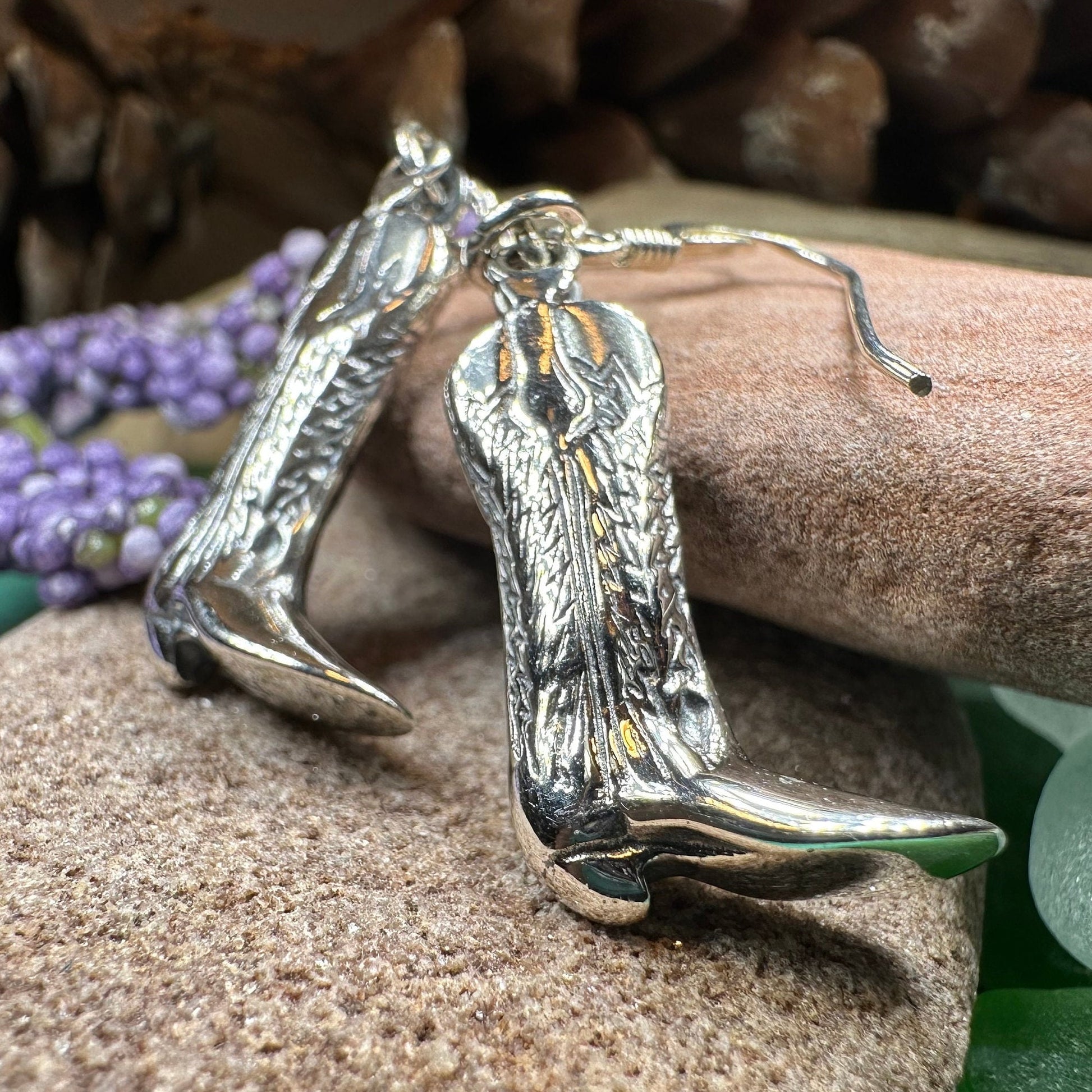 Cowboy Boot Earrings, Horseback Rider Earrings, Horse Jewelry, Equestrian Earrings, Rodeo Gift, Cowgirl Jewelry, Yellowstone Gift, Wife Gift