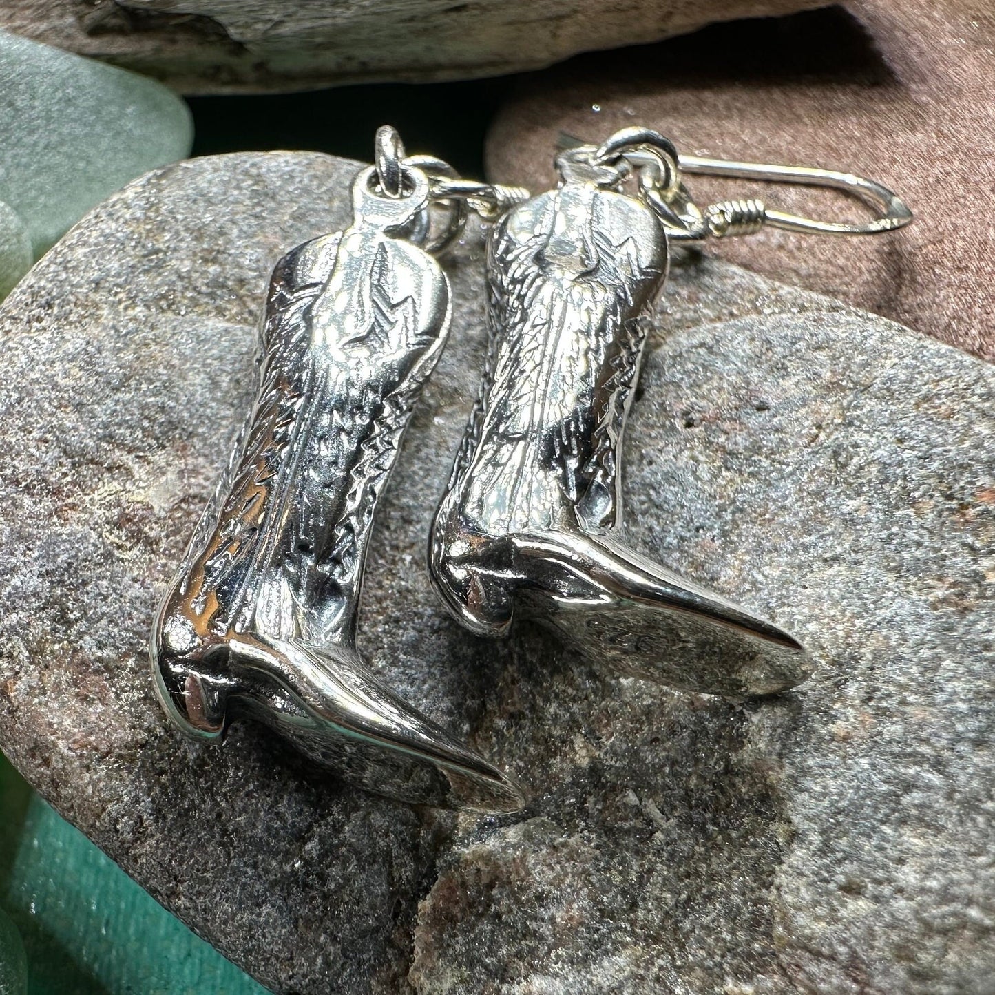 Cowboy Boot Earrings, Horseback Rider Earrings, Horse Jewelry, Equestrian Earrings, Rodeo Gift, Cowgirl Jewelry, Yellowstone Gift, Wife Gift