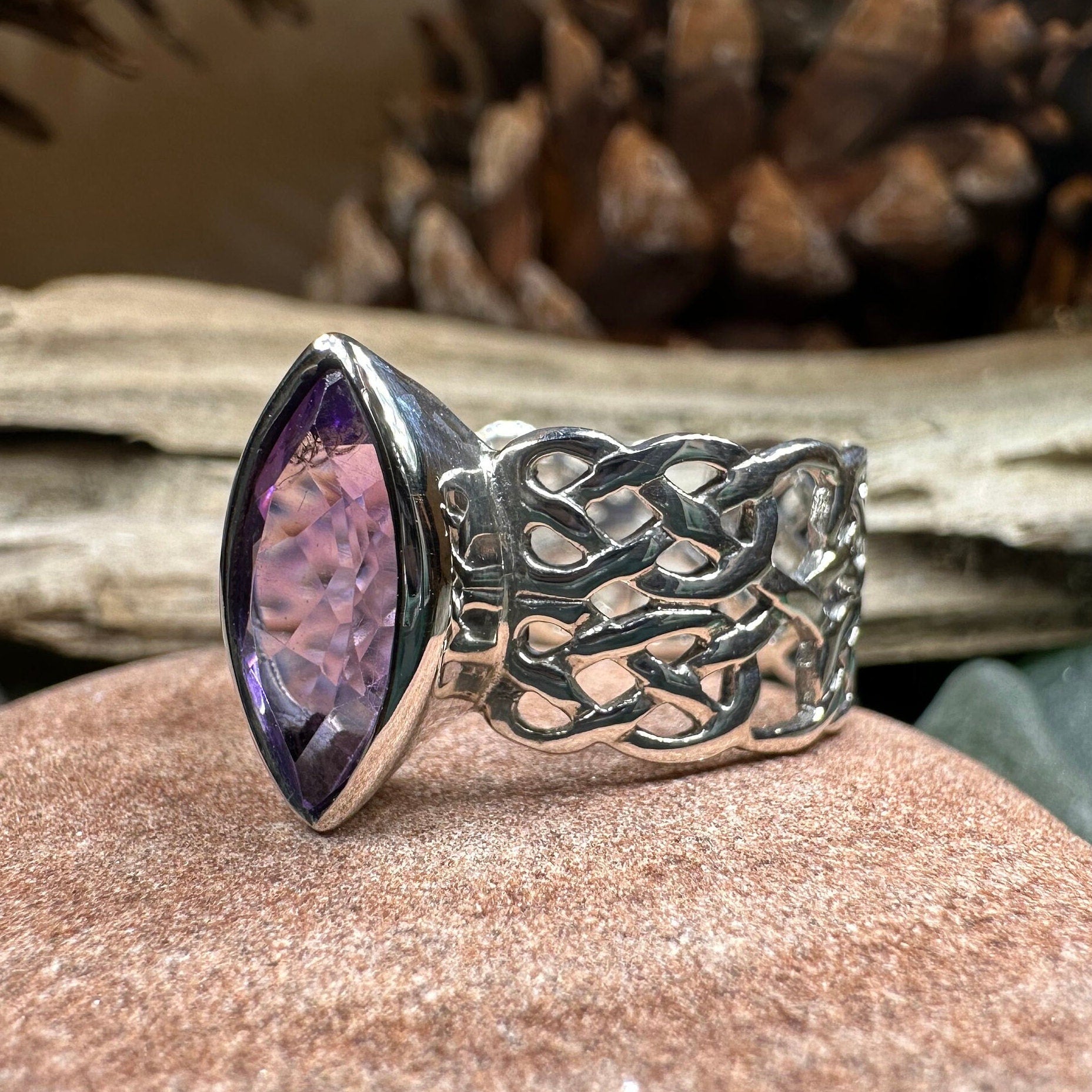 Celtic Knot Ring, Celtic Jewelry, Irish Jewelry, Amethyst Ring, Ireland Ring, Irish Dance Gift, Anniversary Gift, Bridal Ring, Promise Ring