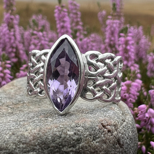 Celtic Knot Ring, Celtic Jewelry, Irish Jewelry, Amethyst Ring, Ireland Ring, Irish Dance Gift, Anniversary Gift, Bridal Ring, Promise Ring