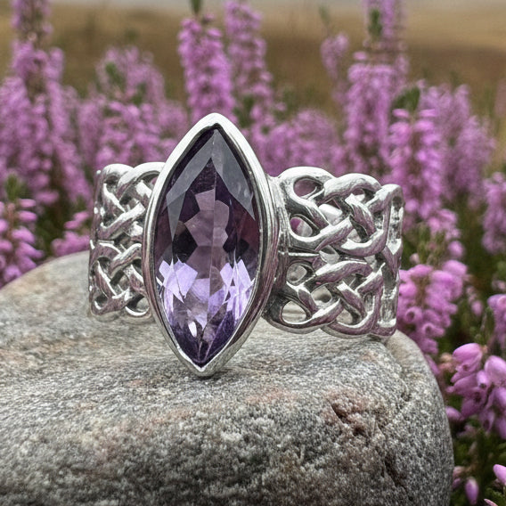 Celtic Knot Ring, Celtic Jewelry, Irish Jewelry, Amethyst Ring, Ireland Ring, Irish Dance Gift, Anniversary Gift, Bridal Ring, Promise Ring