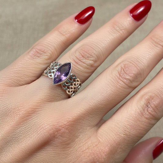 Celtic Knot Ring, Celtic Jewelry, Irish Jewelry, Amethyst Ring, Ireland Ring, Irish Dance Gift, Anniversary Gift, Bridal Ring, Promise Ring