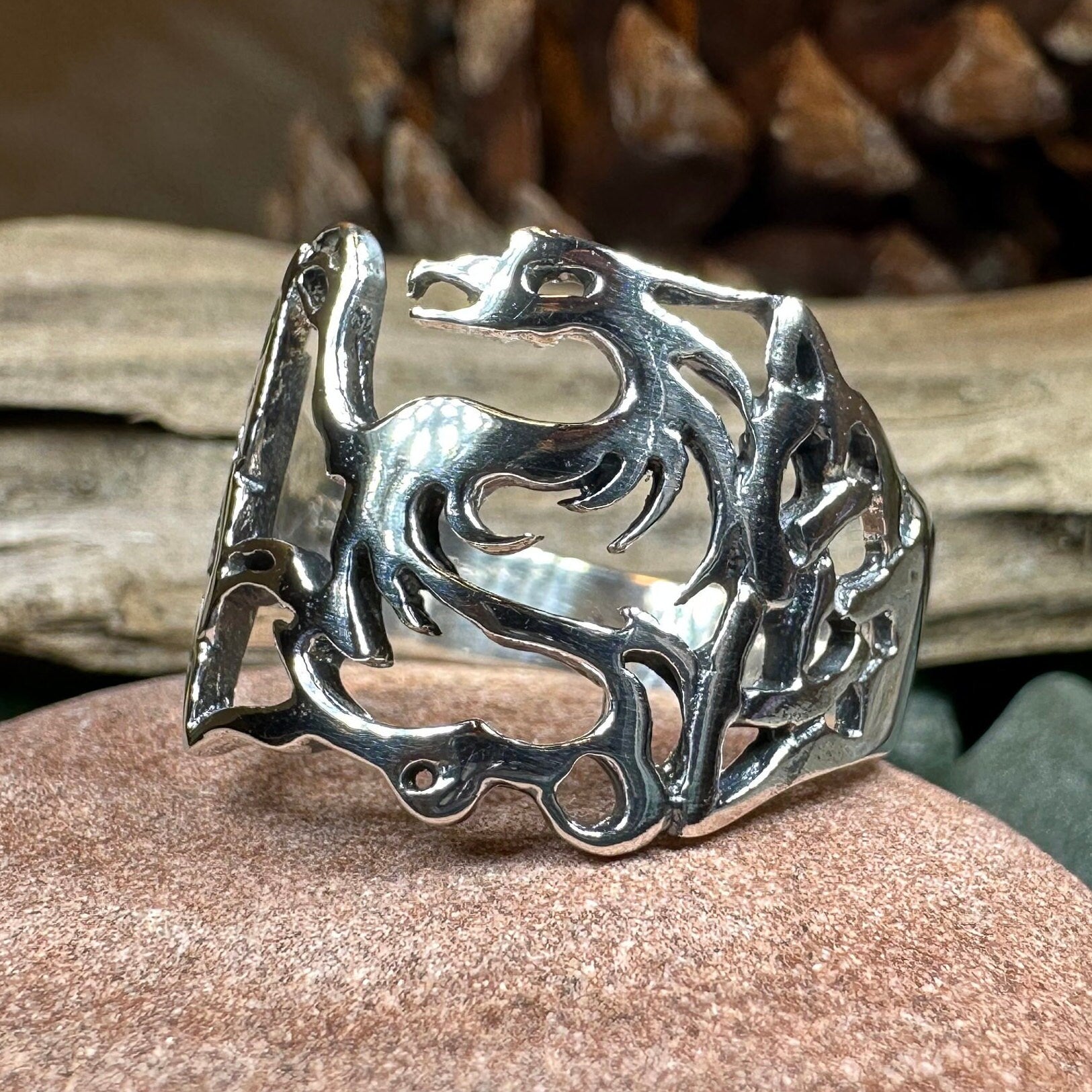Celtic Phoenix Ring, Celtic Ring, Norse Ring, Silver Boho Ring, Irish Ring, Irish Dance Gift, Anniversary Gift, Ireland Ring, Wiccan Ring