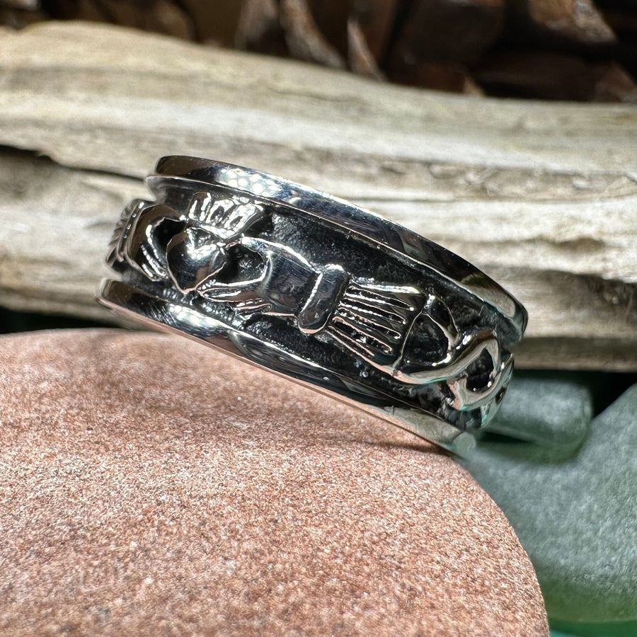 Celtic Ring, Irish Wedding Ring, Ireland Ring, Claddagh Ring, Irish Ring, Promise Ring, Anniversary Gift, Silver Wedding Band, Ireland Gift
