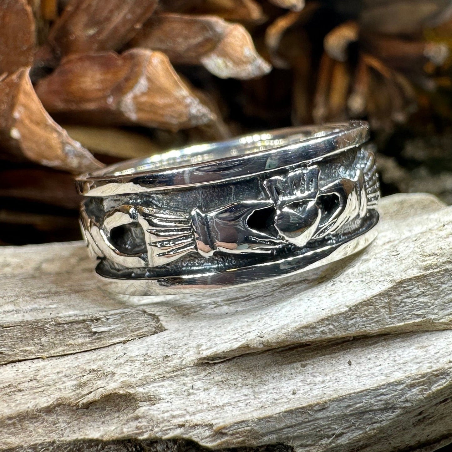 Celtic Ring, Irish Wedding Ring, Ireland Ring, Claddagh Ring, Irish Ring, Promise Ring, Anniversary Gift, Silver Wedding Band, Ireland Gift