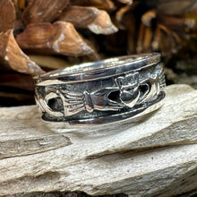 Load image into Gallery viewer, Celtic Ring, Irish Wedding Ring, Ireland Ring, Claddagh Ring, Irish Ring, Promise Ring, Anniversary Gift, Silver Wedding Band, Ireland Gift
