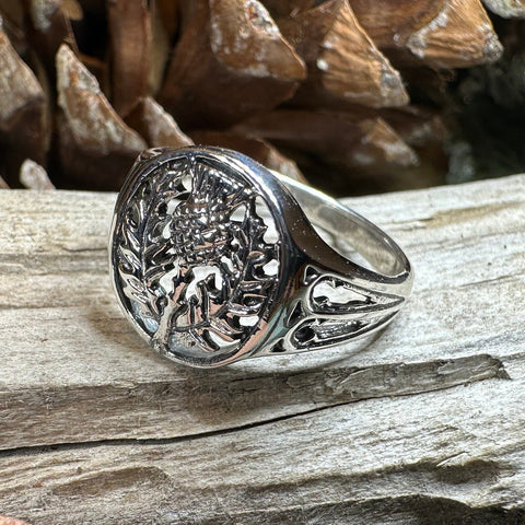 Load image into Gallery viewer, Thistle Ring, Celtic Jewelry, Scotland Jewelry, Flower Jewelry, Scottish Jewelry, Nature Ring, Silver Thistle Jewelry, Mom Gift, Wife Gift

