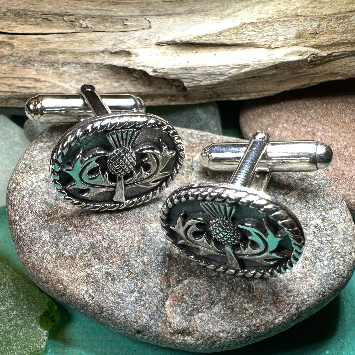 Thistle Cuff Links, Scotland Jewelry, Celtic Jewelry, Dad Gift, Bagpiper Gift, Groom Gift, Best Man Gift, Boyfriend Gift, Husband Gift