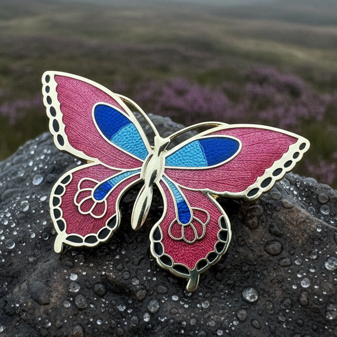 Butterfly Scarf Ring, Enamel Jewelry, Ladies Scarf Holder, Celtic Jewelry, Butterfly Jewelry, Sister Gift, Scarf Slide, Mom Gift, Wife Gift