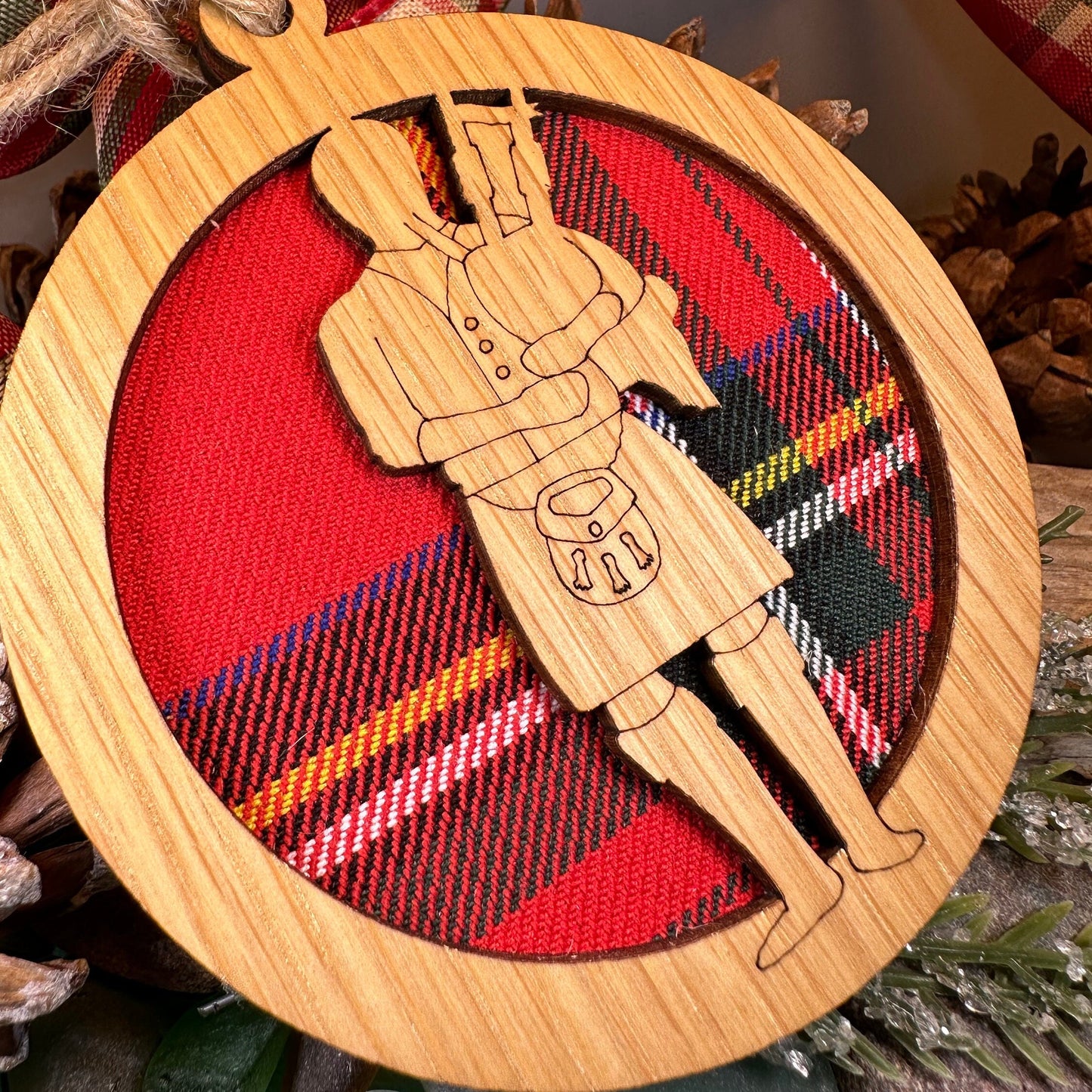 Tartan Bagpiper Ornament — view 4