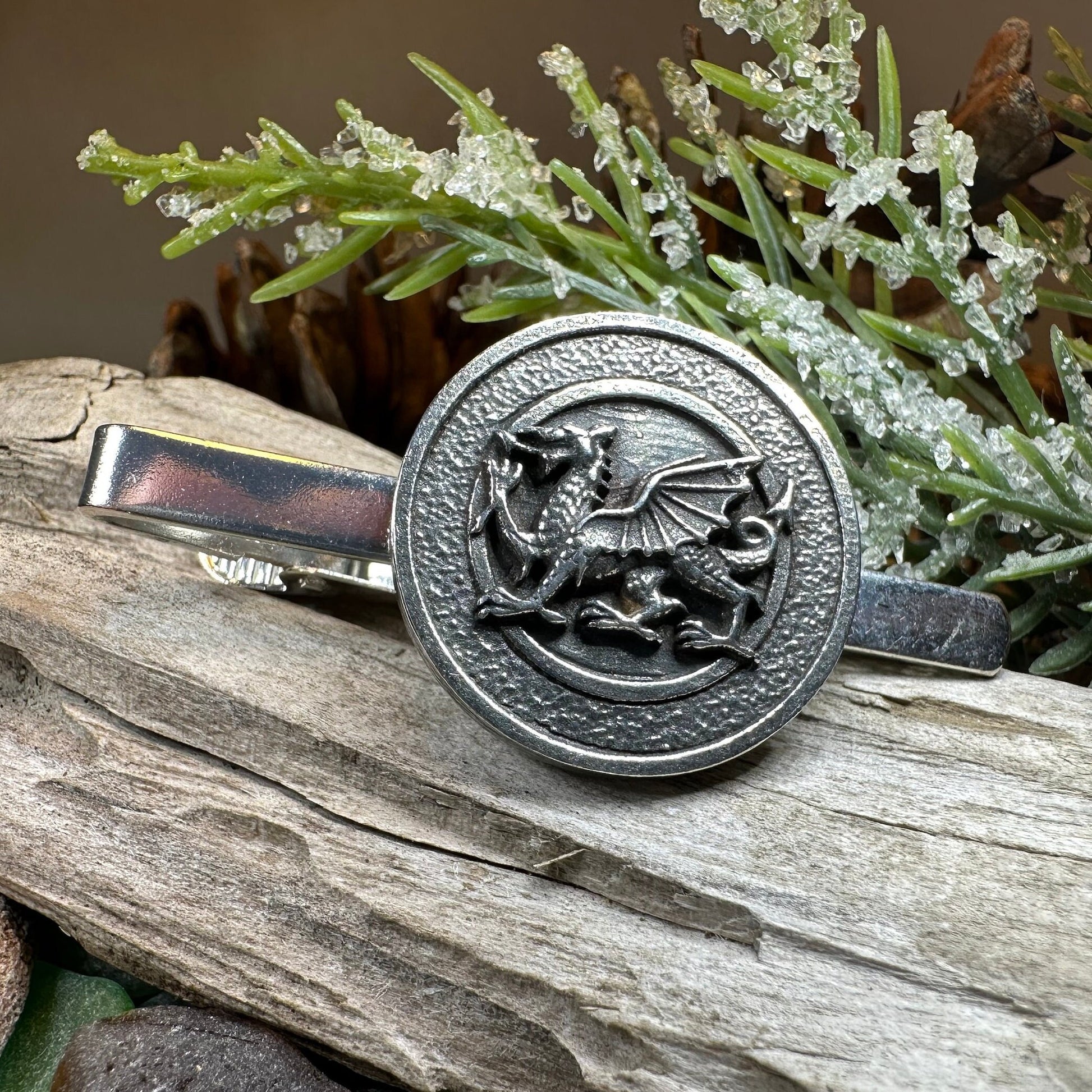 Welsh Dragon Pewter Tie Bar for Men — view 3
