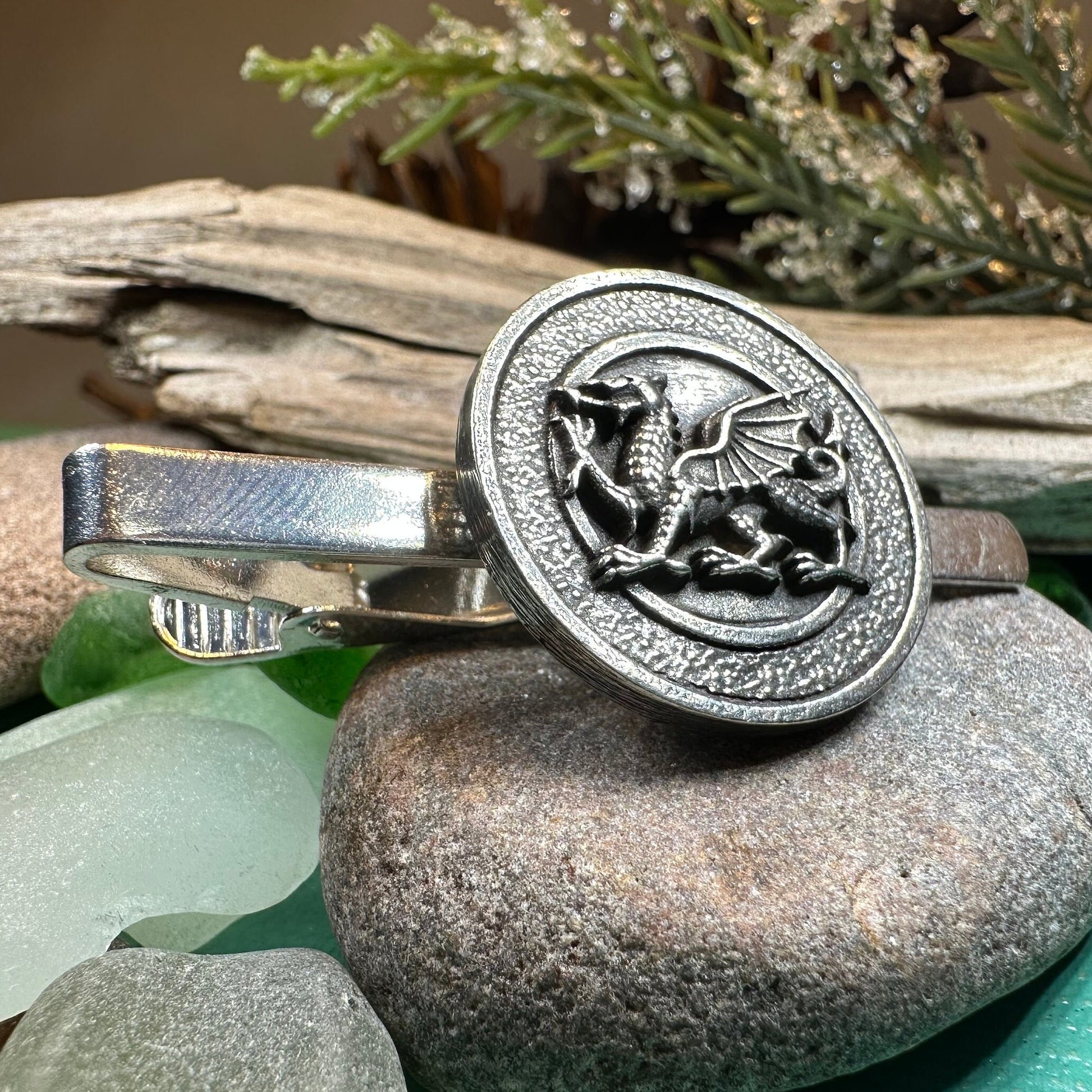 Welsh Dragon Pewter Tie Bar for Men — view 5