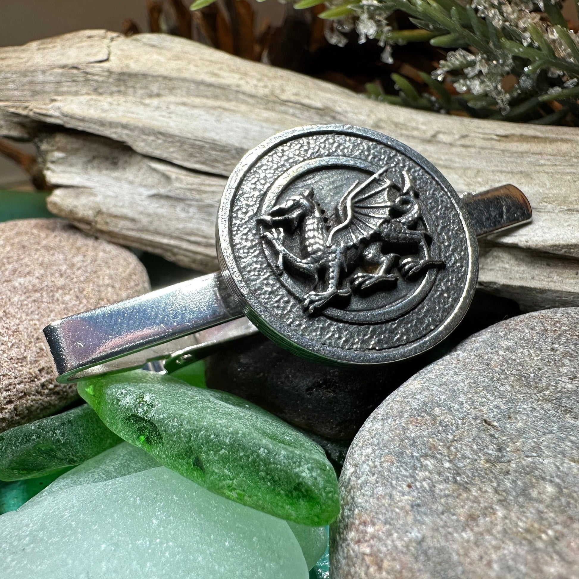 Welsh Dragon Pewter Tie Bar for Men — view 8